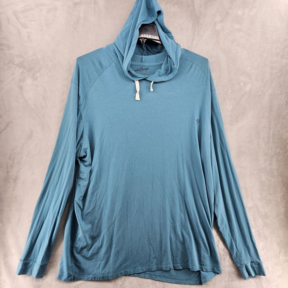 Duck Camp Mens‎ 3XL Performance Hoodie Shirt Blue Lightweight Fishing Outdoors